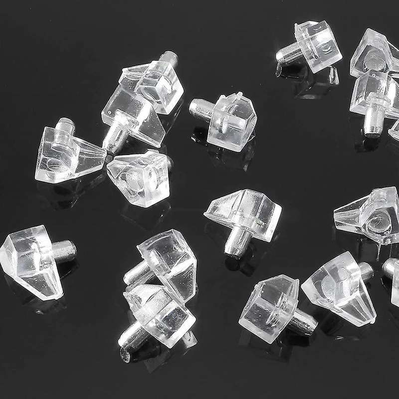 20pcs Support Pegs 5mm Plastic Cabinet Clips Holder, for Furniture