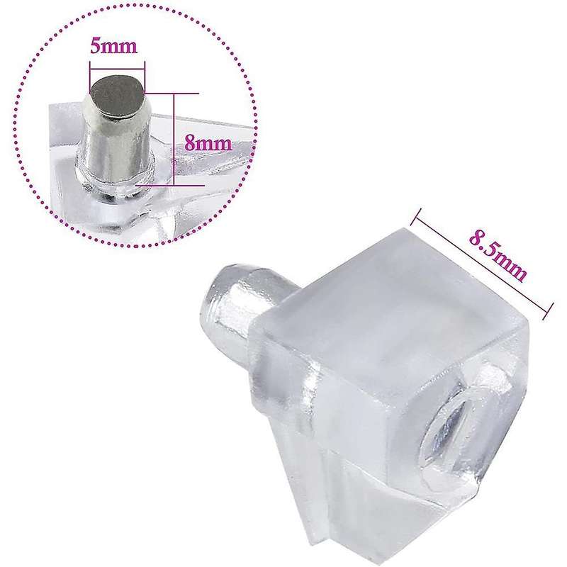 20pcs Support Pegs 5mm Plastic Cabinet Clips Holder, for Furniture