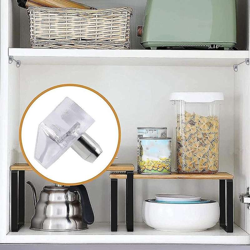 20pcs Support Pegs 5mm Plastic Cabinet Clips Holder, for Furniture