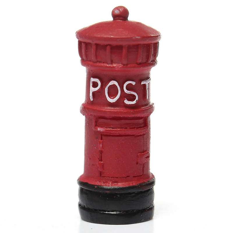 Miniature Retro Postbox Craft Decor Pot Plant Home Diy Red