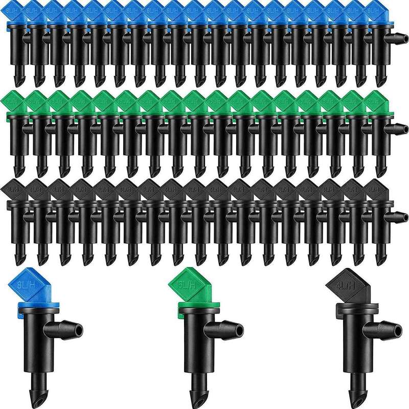60 Pieces Drip Emitter Garden Flag Irrigation Dripper In 3 Sizes