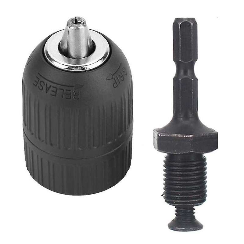 2 Pieces Of Hand-tight Chuck Set 13mm with Adapter Hardware Tools