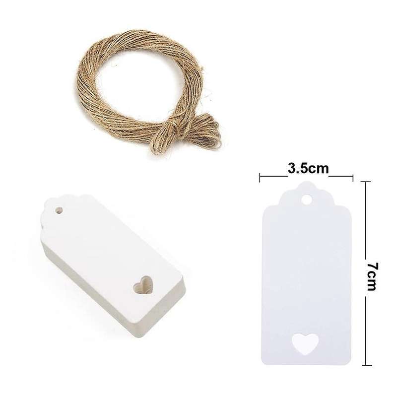 100pcs Kraft Paper Tags Gift Tags Blank with Hollow Heart
