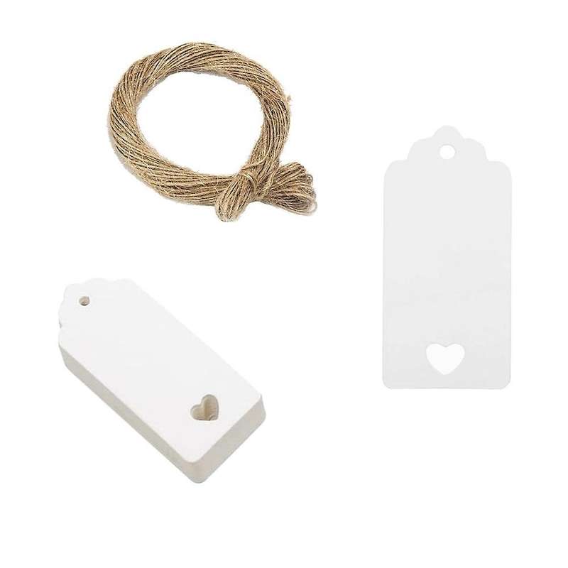 100pcs Kraft Paper Tags Gift Tags Blank with Hollow Heart