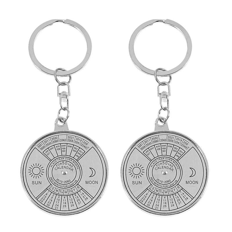 Perpetual Calendar Keyring Keychain Unique Metal Key Chain Ring