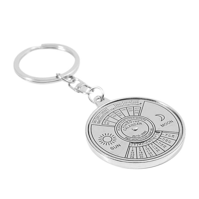 Perpetual Calendar Keyring Keychain Unique Metal Key Chain Ring