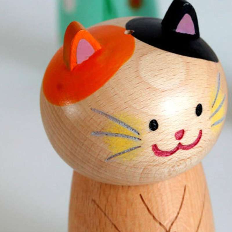 Creative Wooden Toothpick Holder Cartoon Cat Wood Toothpick A