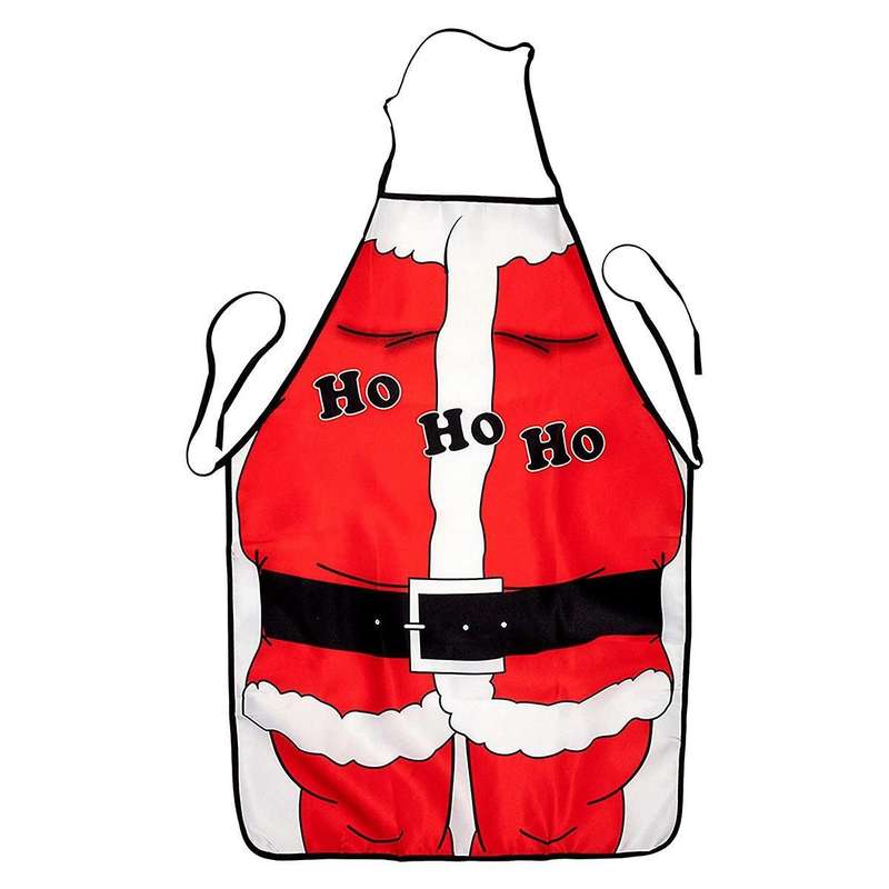 Father Christmas Ho Ho Ho Novel Apron Santa Claus Suit