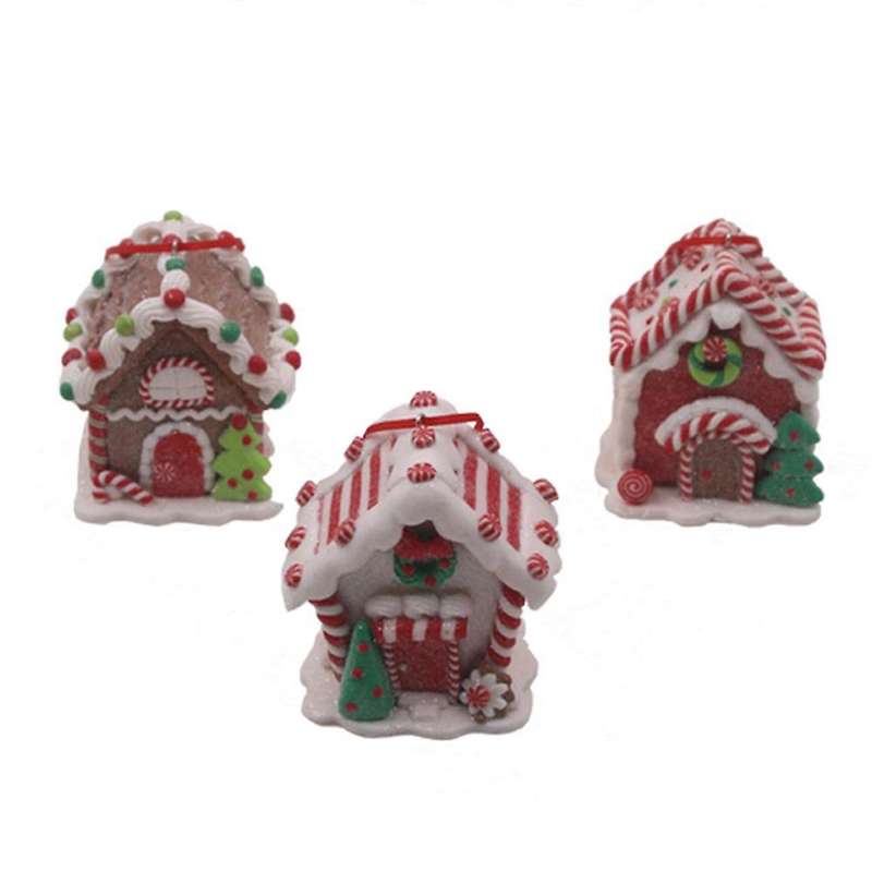Christmas Resin House Hanging Pendant Xmas Tree Party Decoration A