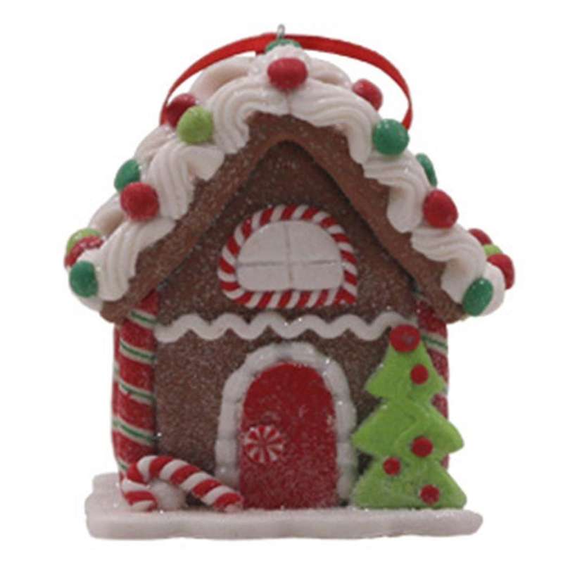 Christmas Resin House Hanging Pendant Xmas Tree Party Decoration A