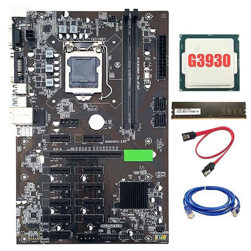 B250 Btc Mining Motherboard 12 Gpu Lga1151 Support Vga with Ddr4 4gb