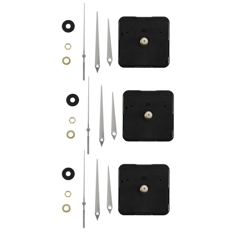 3x Clock Mechanism, 3/ 10 Inch Maximum Dial Thickness, (white)