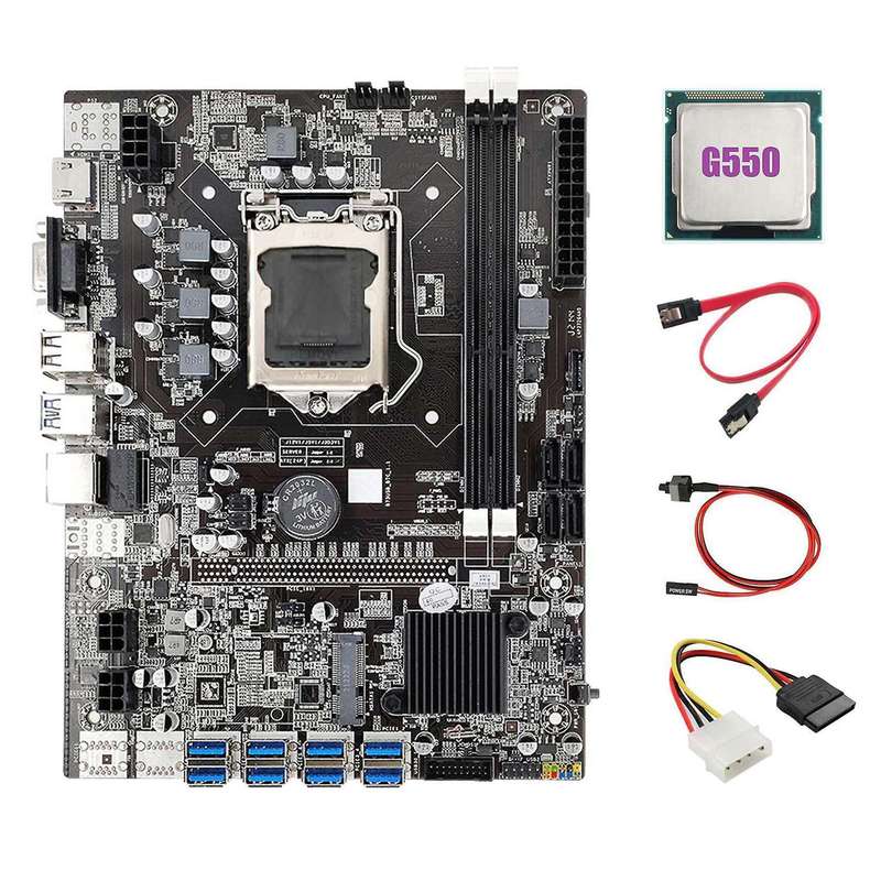 B75 Eth Mining Motherboard 8xpcie to Usb+g550 Cpu Lga1155 Motherboard