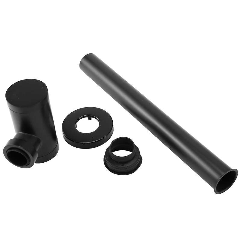 Metal Sink Siphon Drains Black P-trap Pipe Waste without Overflow
