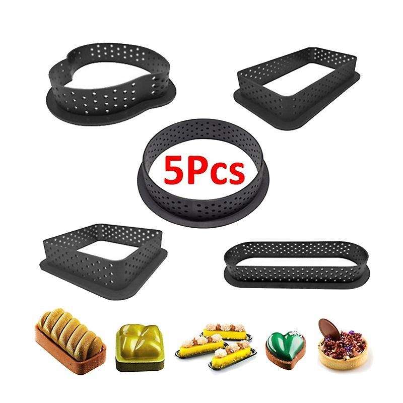 5 Pcs (round,love,square,rectangle,oval) Diy Bakeware Cake Mold