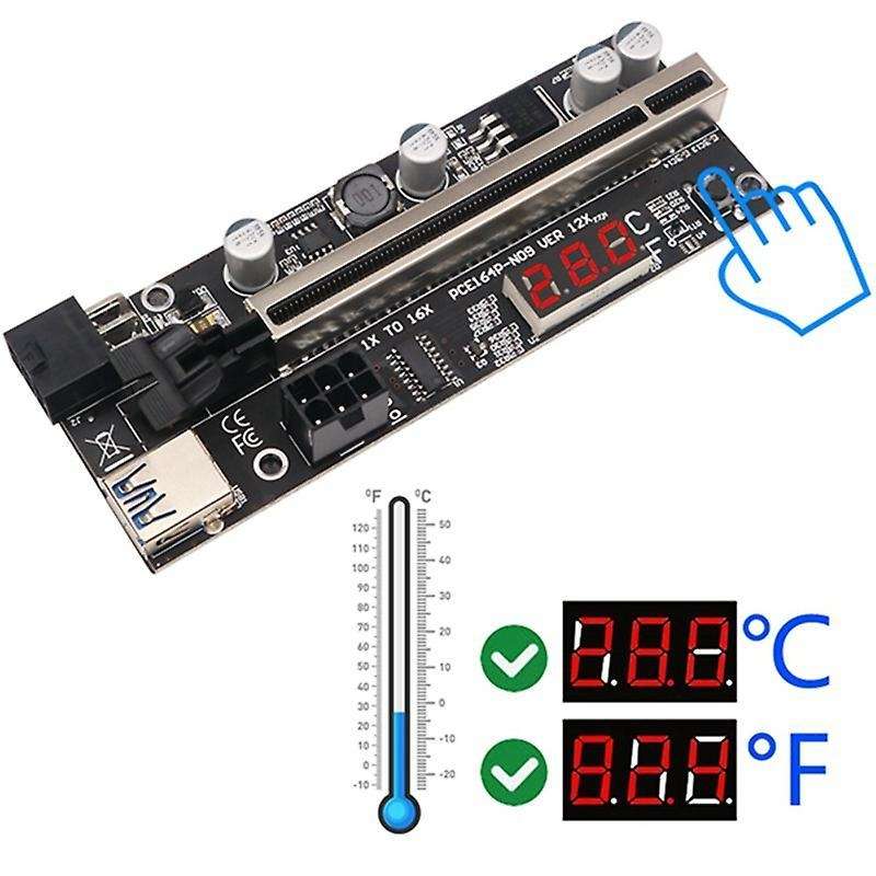 6 Pack Riser Card with Temperature Sensor for Bitcoin Gpu Mining