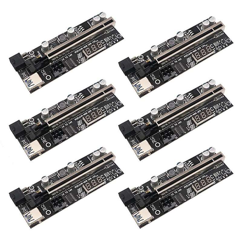 6 Pack Riser Card with Temperature Sensor for Bitcoin Gpu Mining