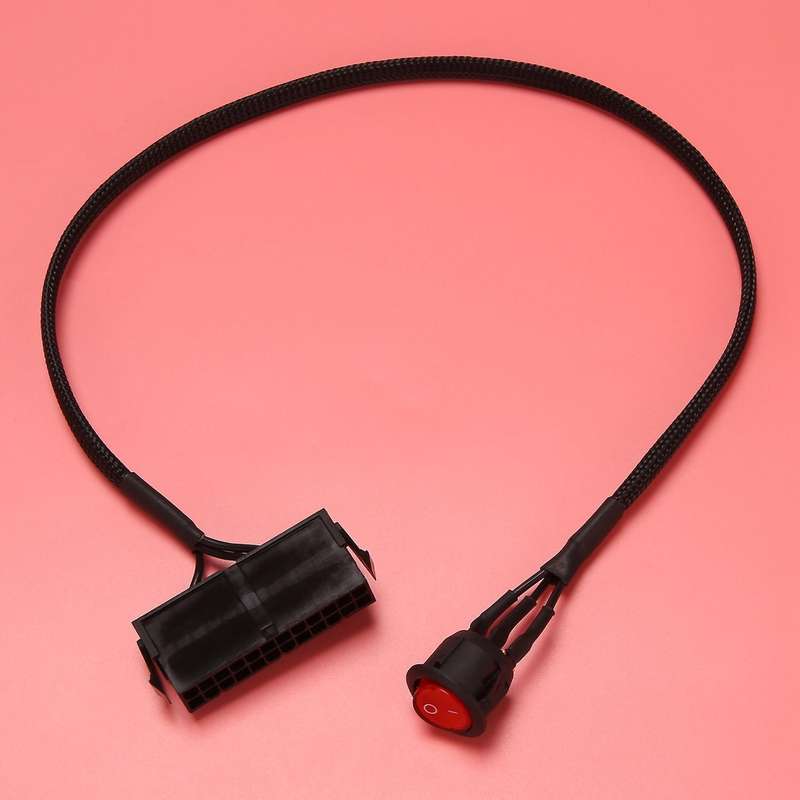 24-pin Female Atx Psu Up Jumper Ridge Cable with On/off Switch,50cm