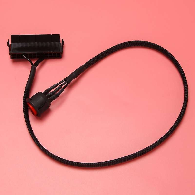 24-pin Female Atx Psu Up Jumper Ridge Cable with On/off Switch,50cm