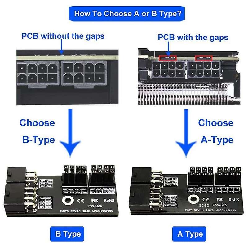 Gpu Vga Dual 8 Pin Pci-e Male to 8 Pin 6 Pin Pci-e Female 180(b Type)