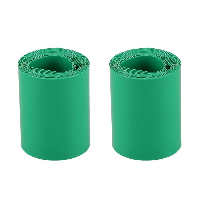 2x 2m 50mm Dark Green Pvc Heat Shrink Tubing Wrap for 18650 Battery