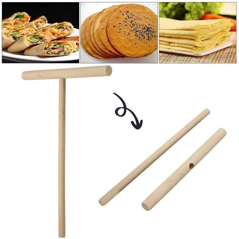 4pcs T Shape Crepe Pancake Wooden Spreader Stick for Making Crepes