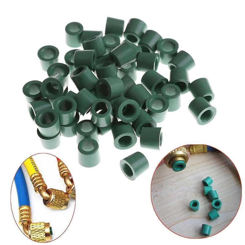 50pcs 1/4 Inch Charging Hose Manifold Repair Kit Sealing Ring(green)