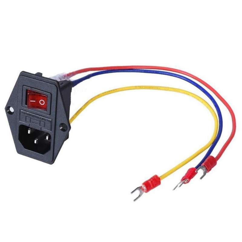 1pcs 15a 250v Rocker Switch Power Socket Inlet Module Plug 5a Switch
