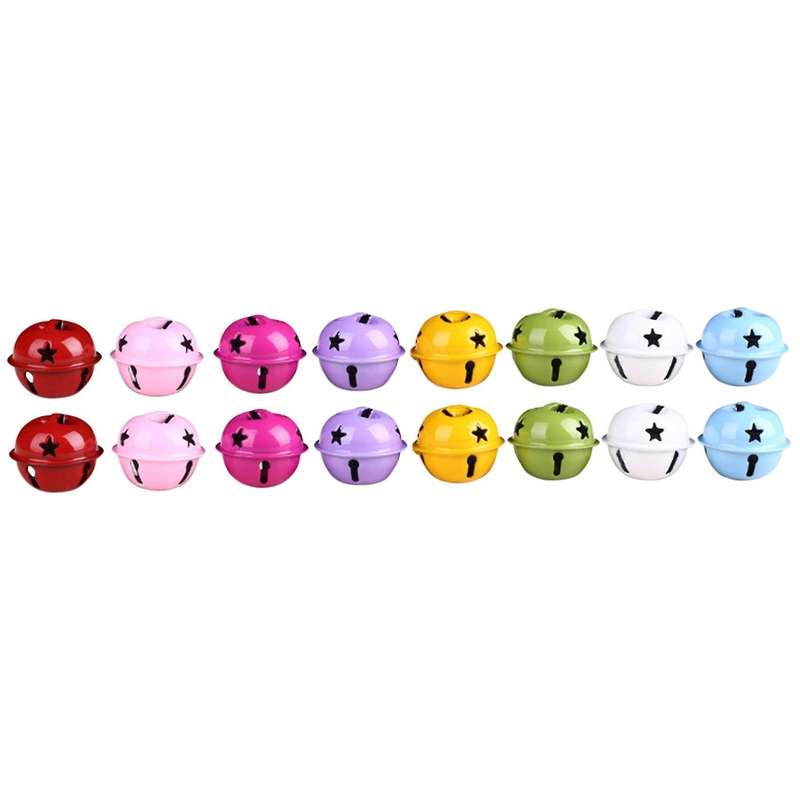 16pcs 40mm Hollow Five-pointed Star Opening Big Bells Diy Bells