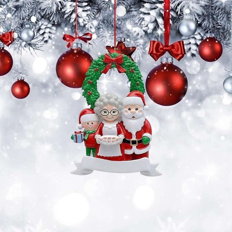 Santa Claus Family Of 3, Christmas Tree Ornament - Santa Winter Gift
