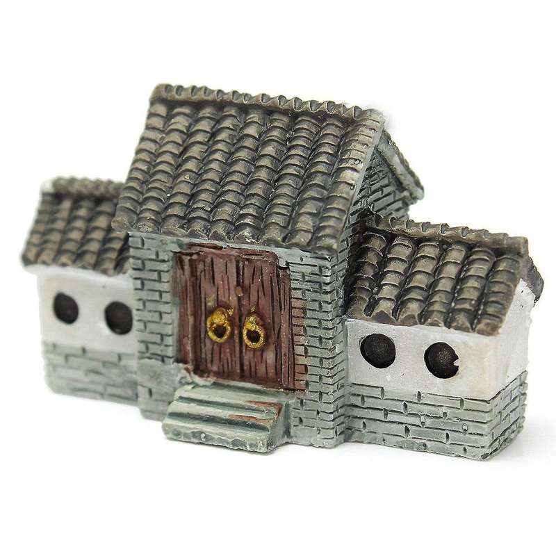 2x Miniature Villa House Dollhouse Potted Flower Plant Craft Gray