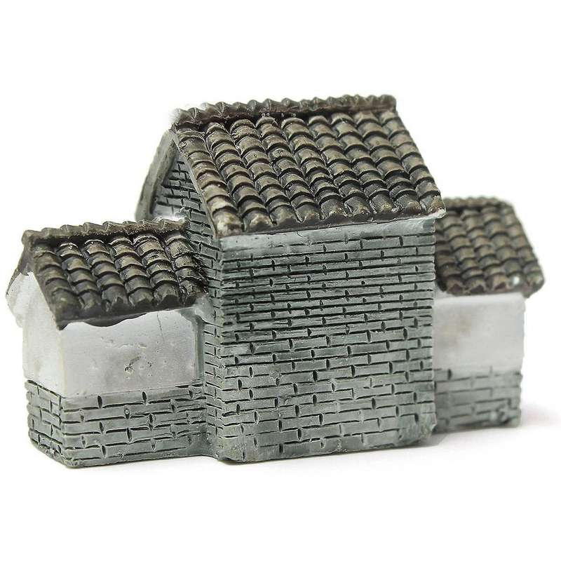 2x Miniature Villa House Dollhouse Potted Flower Plant Craft Gray