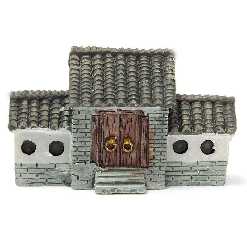 2x Miniature Villa House Dollhouse Potted Flower Plant Craft Gray