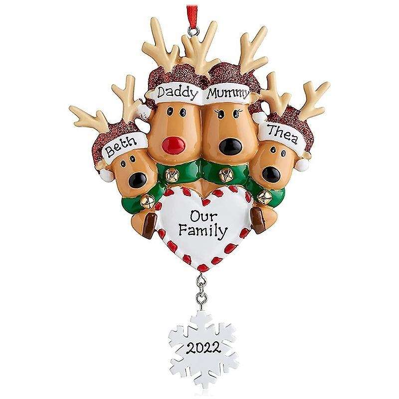 Family Christmas Tree Family Set Gift (christmas Deer, Family Of 4)