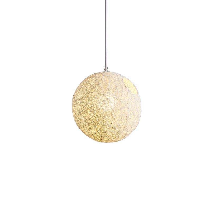 White Bamboo, Rattan Chandelier Spherical Rattan Nest Lampshade