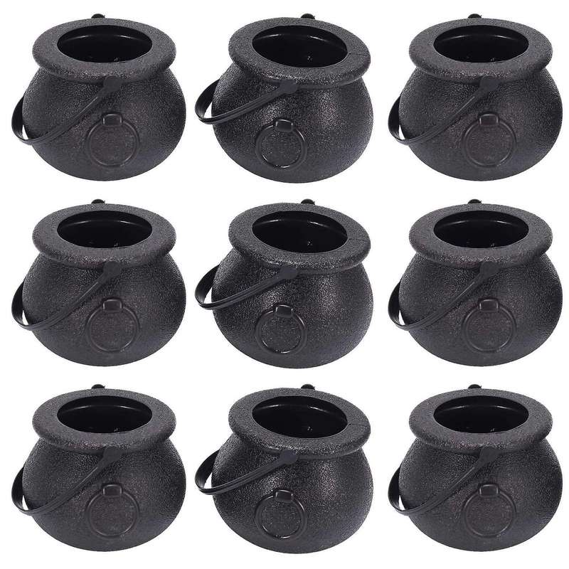10pcs Black Candy Holder Pot Halloween Candy Bucket for Halloween