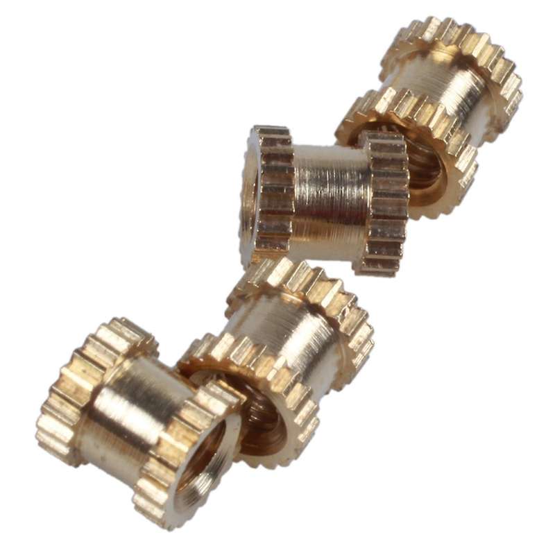 M3x5mmx5mm Female Threaded Brass Knurled Insert Embedded Nuts 20pcs