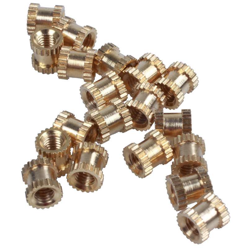 M3x5mmx5mm Female Threaded Brass Knurled Insert Embedded Nuts 20pcs