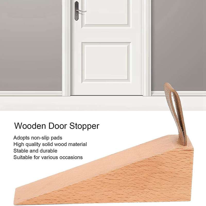 Door Jammer Door Stopper Safely Wood Wedge Non-slip Security(large)