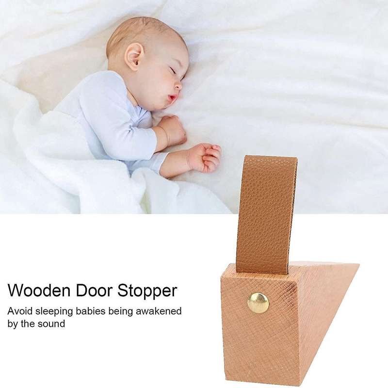 Door Jammer Door Stopper Safely Wood Wedge Non-slip Security(large)