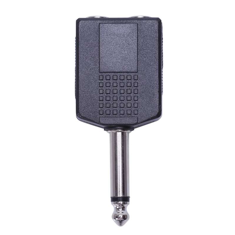 Black 6.35 1/4" Male to Dual Female Mono Y Cord Pa Audio Cable Adapter