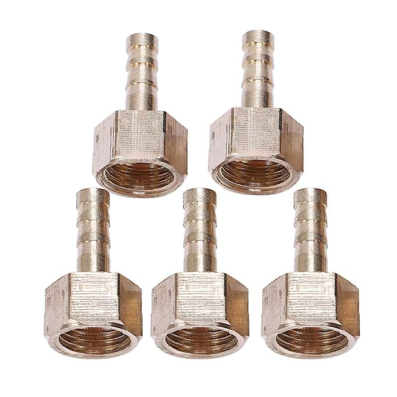5pcs Brass 6mm Hose Barb 1/4 Inch Bsp Female Thread Quick Connector