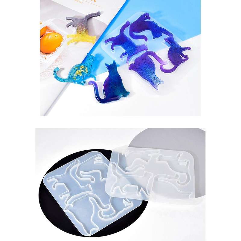 Diy Crystal Epoxy Kitten Brooch Lucky Cat Earring Jewelry Resin Mold
