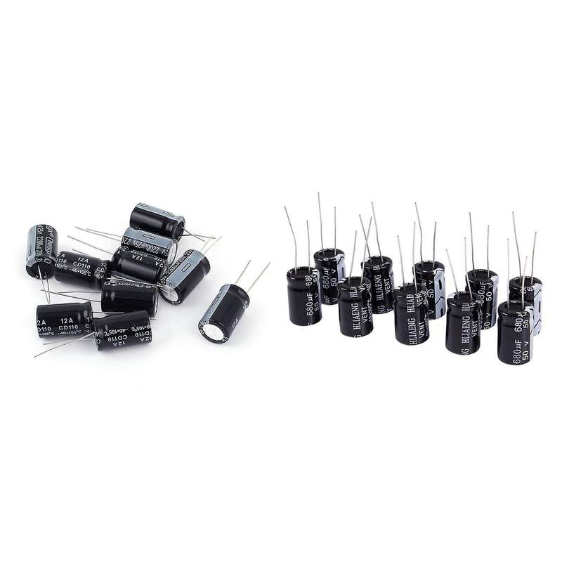 10pcs 25v 2200uf Through Hole Electrolytic Capacitor 13x20mm