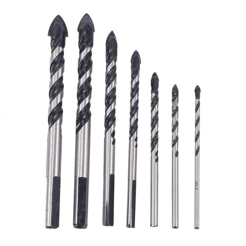 7pcs Carbide Drill Bit Set for Porcelain Concrete (3,4,5,6,8,10,12mm)