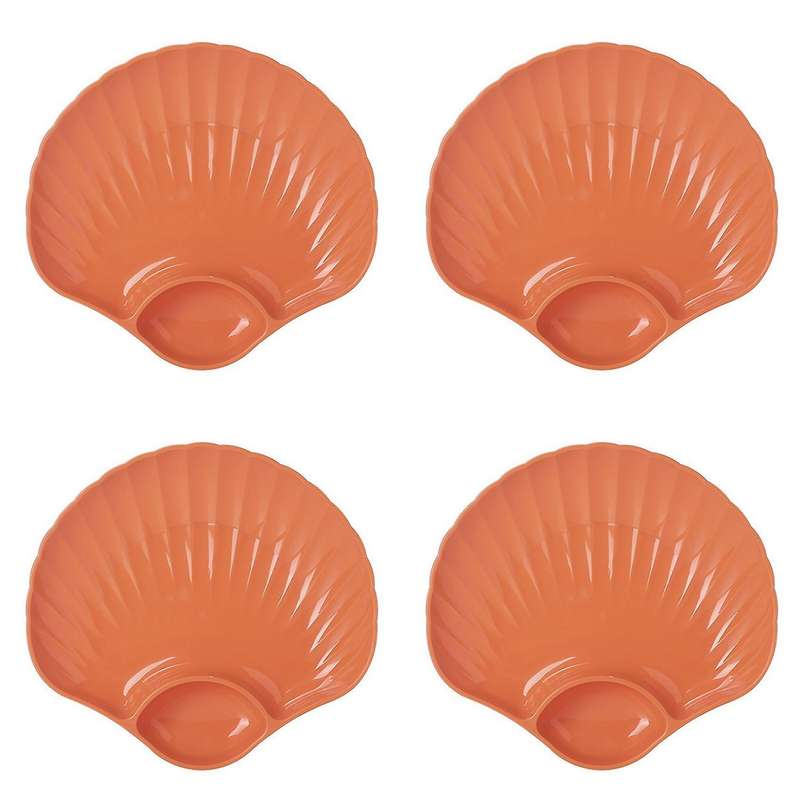 Multi-purpose Plastic Bowls Shell Shape Plate, Snack Serving Tray B