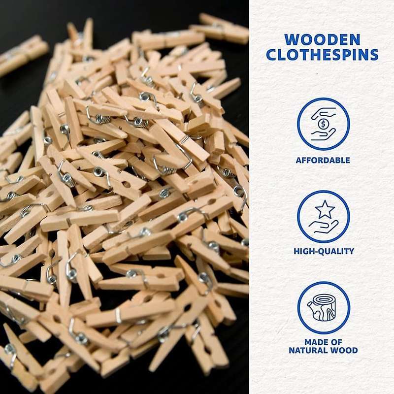 Clothes Pins, Strong Grip Tiny Wooden Clothespins,for Photos,crafts