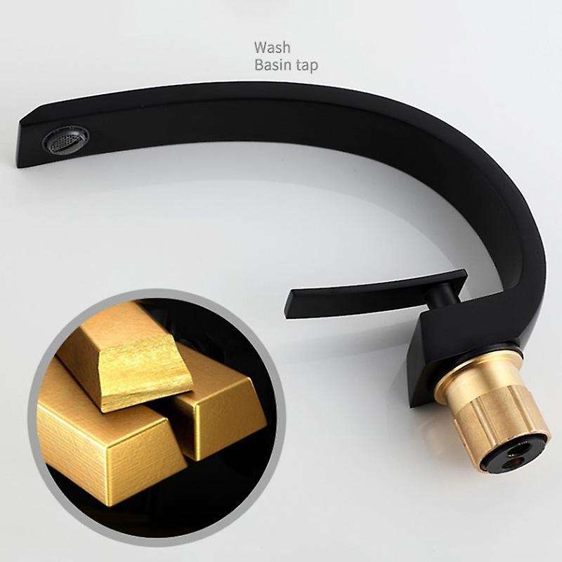 Spout Mixer Faucet Kitchen Bathroom Faucet Single Hole Wall Black