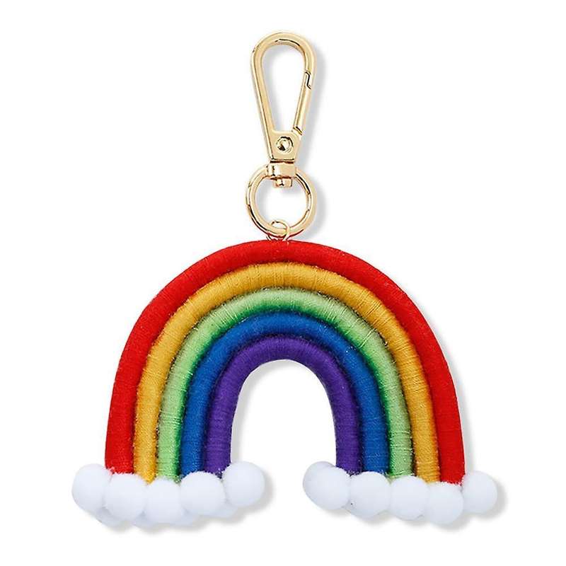 Macrame Rainbow Keyring, Handwoven Keychain, for Car Handbag Purse, D