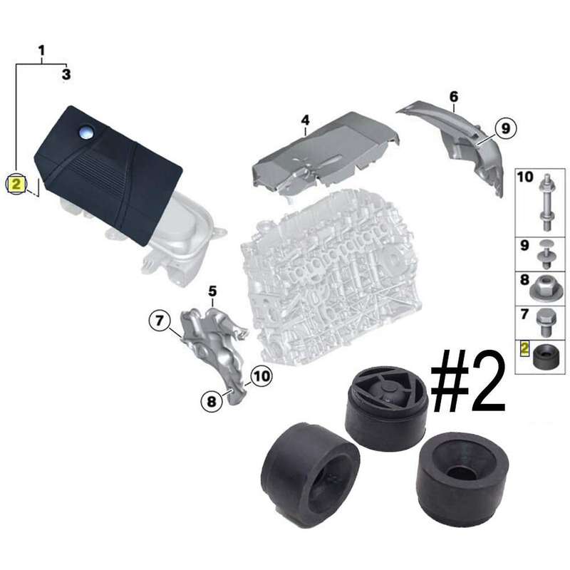 3pcs Engine Mounting Bush for Ford Focus 2004-2011 Under Guard Plate